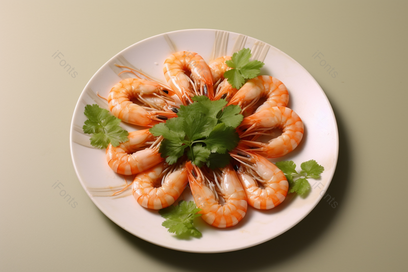 盘子和香菜小龙虾高清特写摄影图,高清,摄影图,摄影图片,图片大全,摄影图免费下载